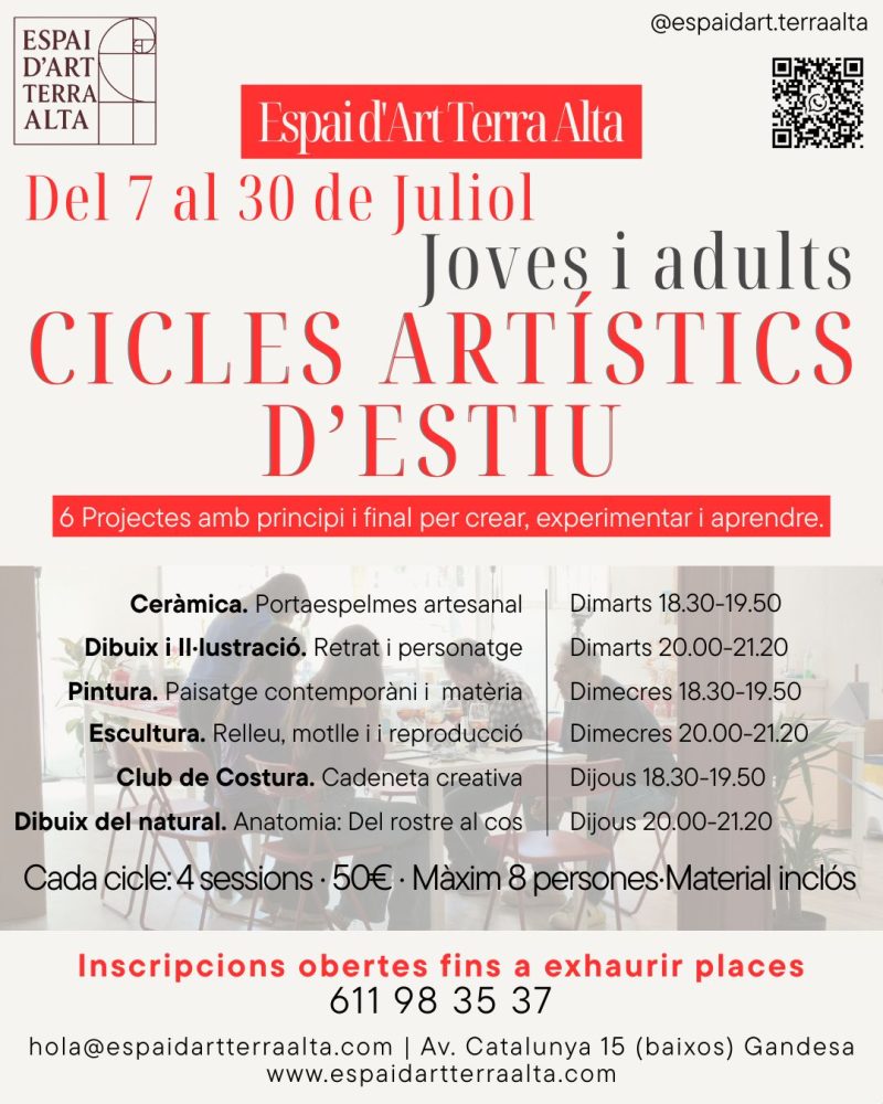 Cicles Artístics d'Estiu 2026 Joves i Adults
