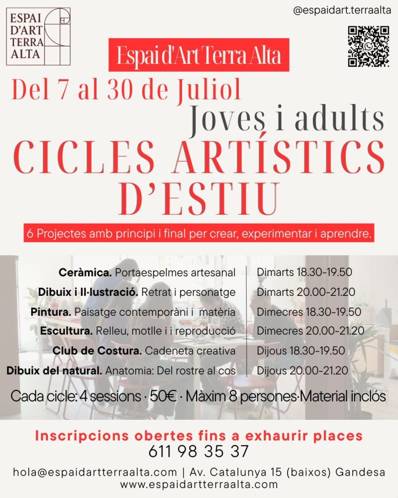 Cicles Artístics d'Estiu 2026 Joves i Adults
