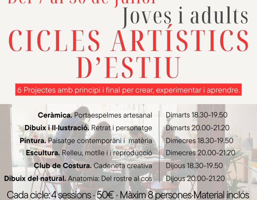 Cicles Artístics d'Estiu 2026 Joves i Adults
